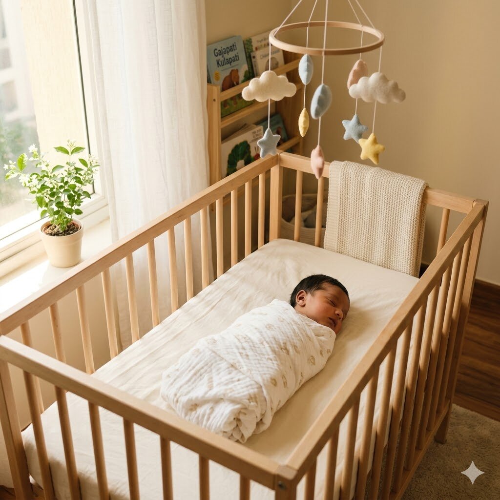A newborn in an Indian nursery — the first-year air-quality plan