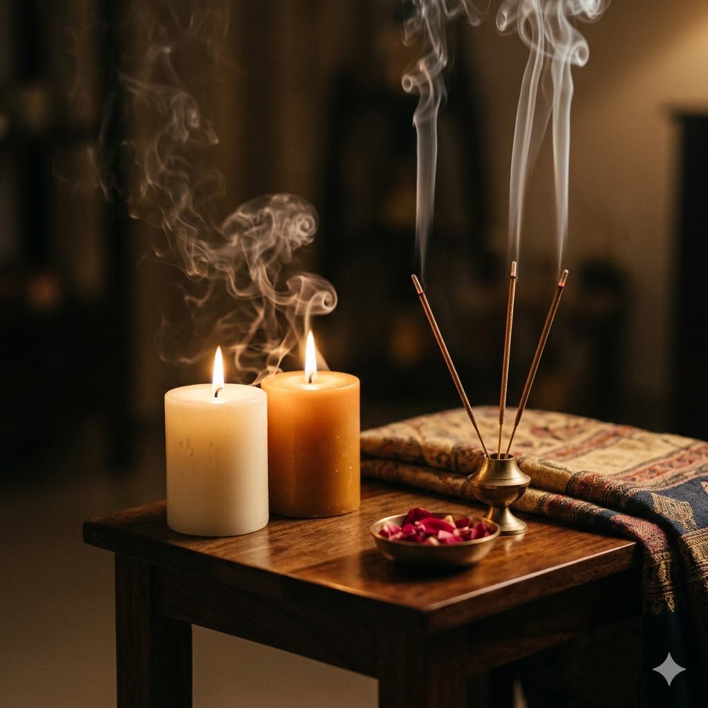 Agarbatti burning during puja — the PM2.5 source Indian families light themselves