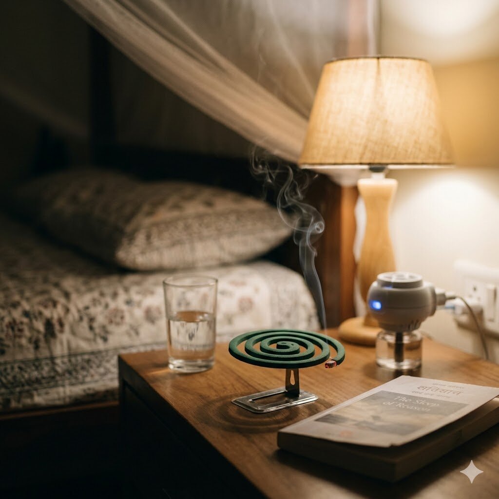 Mosquito coil and liquid vaporiser — the indoor smoke most Indian homes use