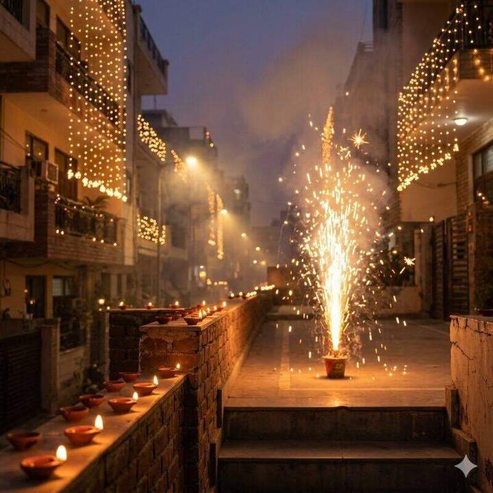 Green firecrackers — CSIR-NEERI certified, 30% lower particulate, still not zero