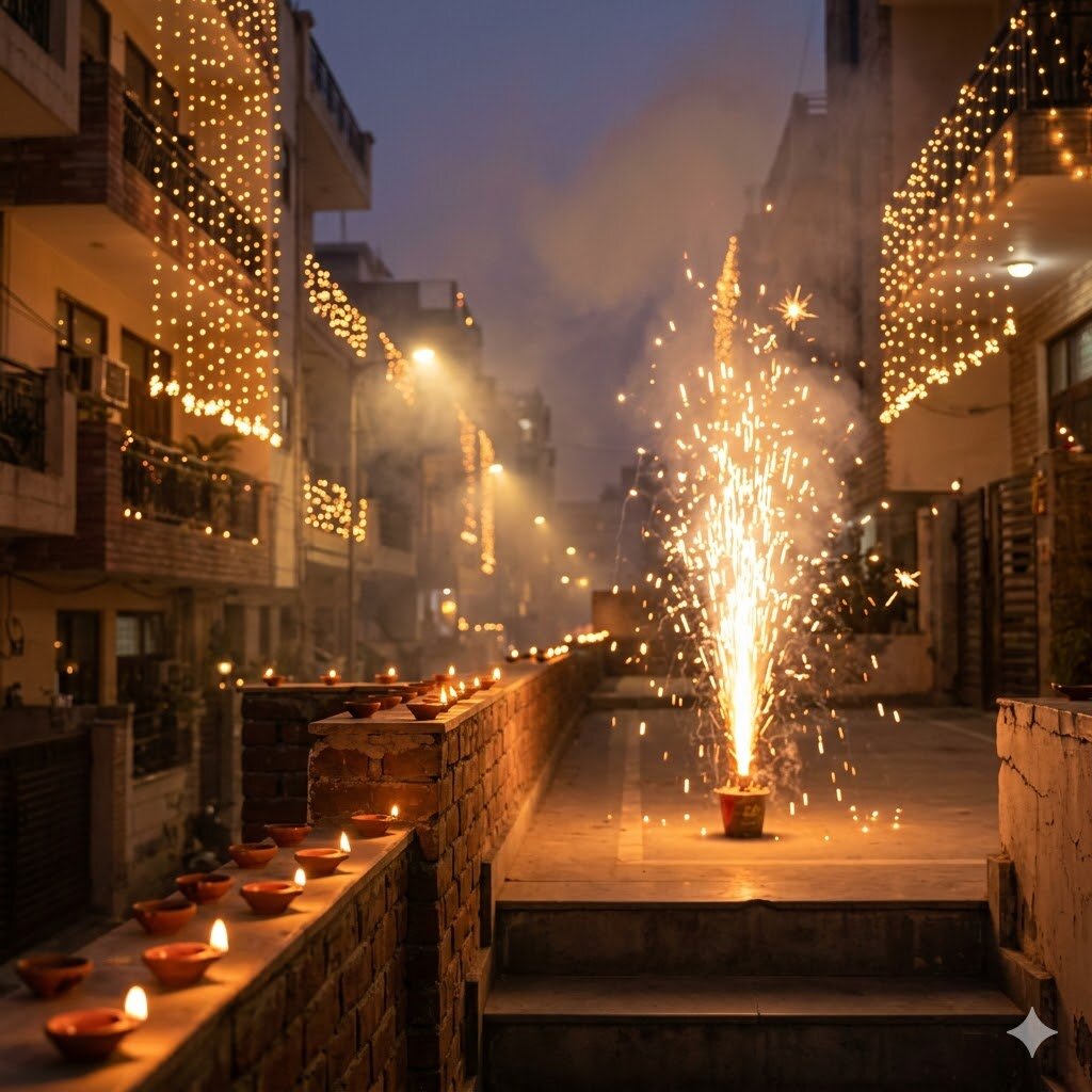 Green firecrackers — CSIR-NEERI certified, 30% lower particulate, still not zero