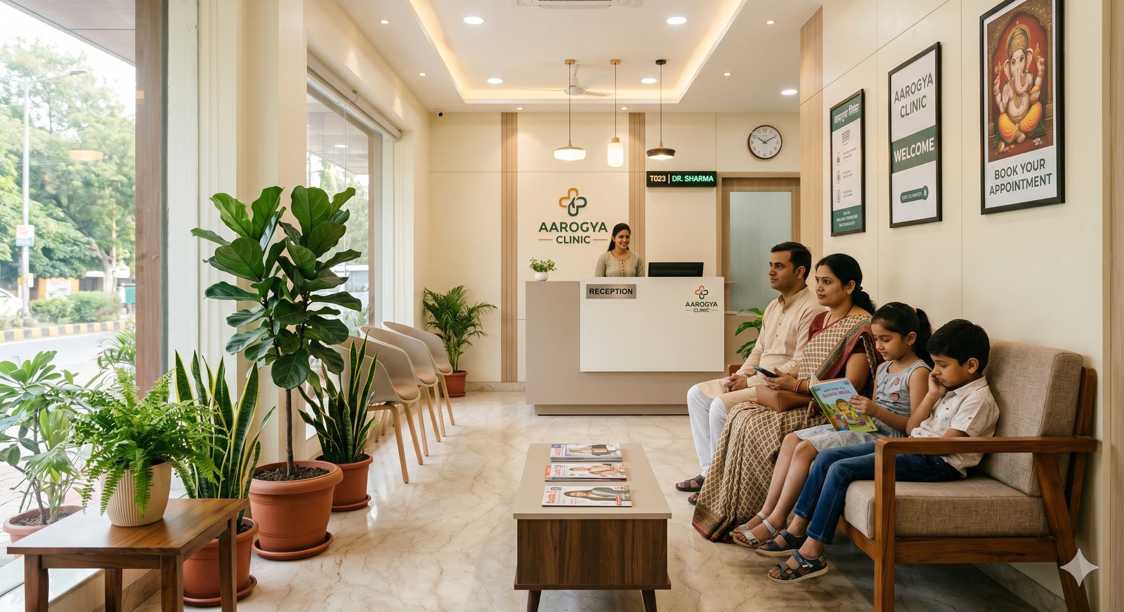 Clinic waiting area interior