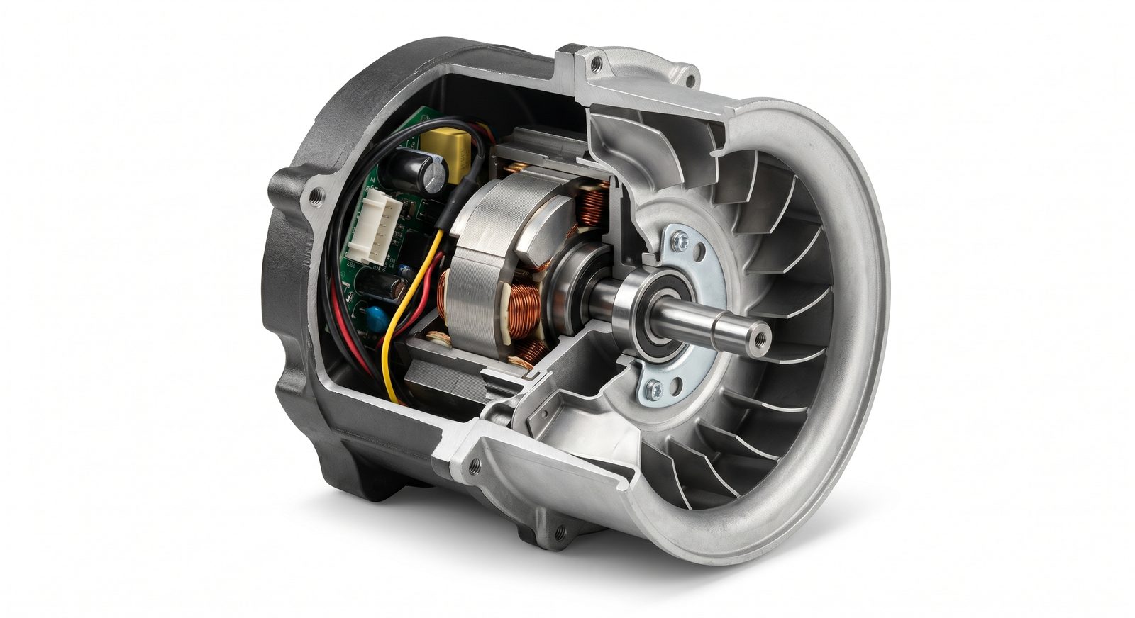 EC backward-curved centrifugal fan motor — the kind aqi0 uses inside every fresh air system