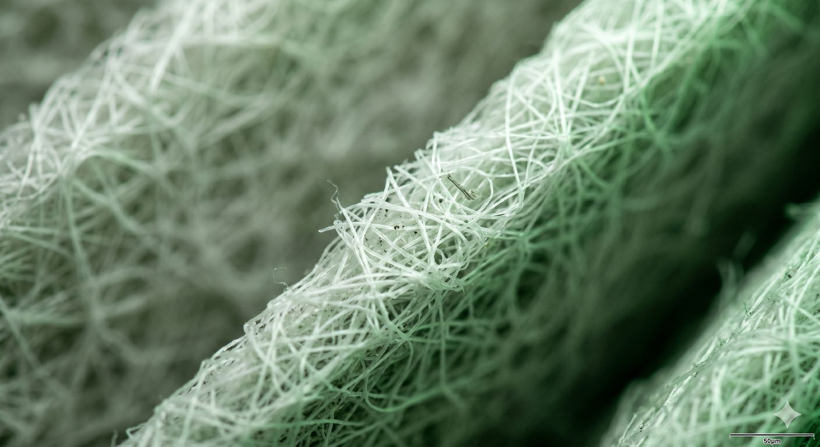 Macro close-up of pleated H13 HEPA filter media